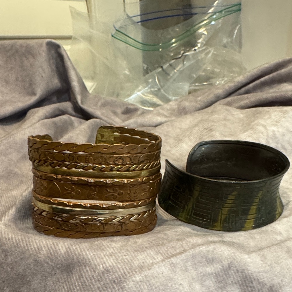 Navajo‎ Mixed Metal Cuff Bracelets copper/brass